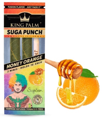 Product NC King Palm Wraps Minis - Sean O'Malley Honey Orange Suga Punch 2pk