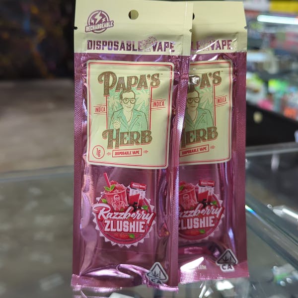 Razzberry Zlushie - 1g Disposable Vape- Papa's Herb