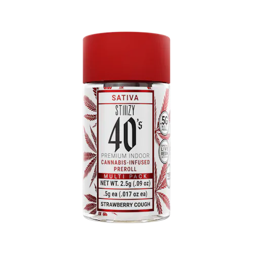 STIIIZY – Strawberry Cough – Indoor – Multi Infused Preroll – 5pk-active