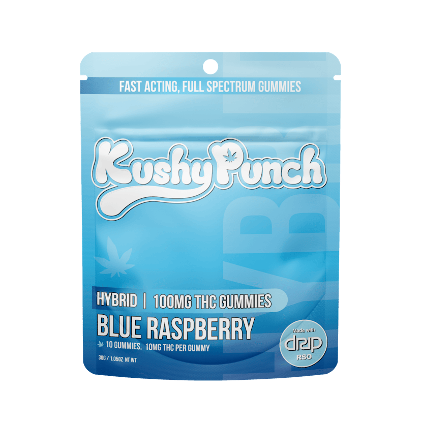 Kushy Punch Full Spectrum Blueberry Gummies 100mg Indica