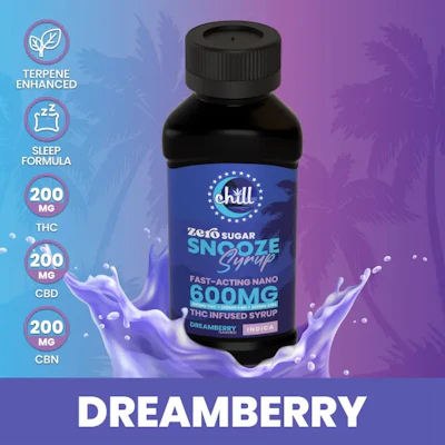 Chill Medicated - 200mg THC : 200mg CBD : 200mg CBN Sugar Free Syrup - Snooze Dreamberry