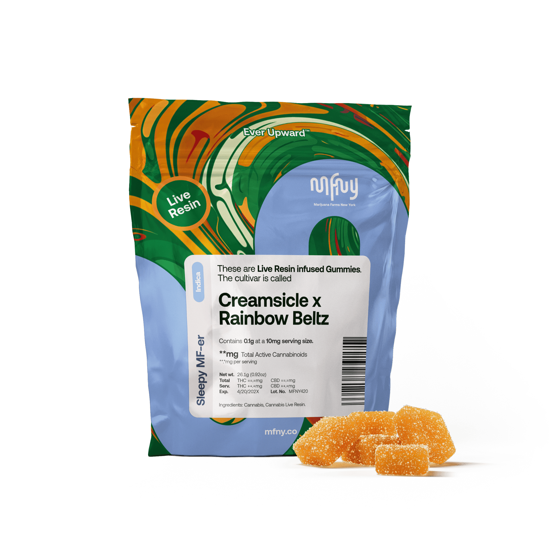 MFNY - 100mg Live Resin Gummies - Creamsicle x Rainbow Beltz 2.0