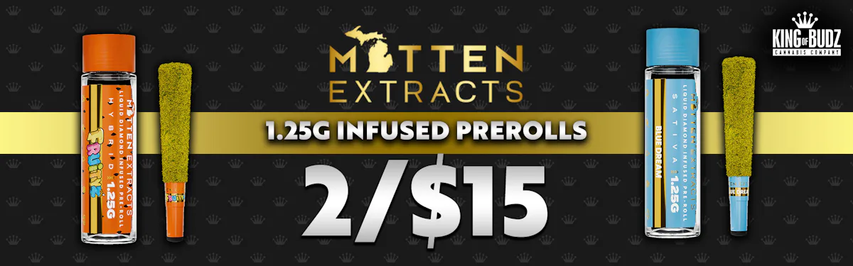Mitten Extracts - 1.25g Liquid Diamond Infused Prerolls - 2/$15