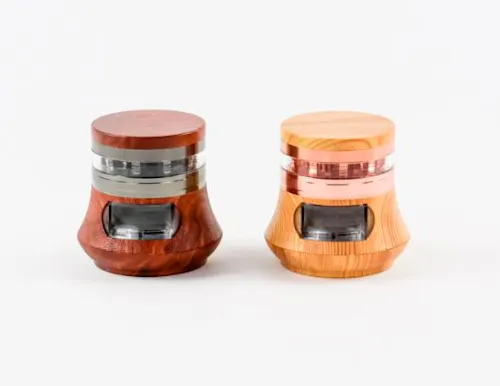 78mm Zinc 4pc Grinder Assorted Wood-active