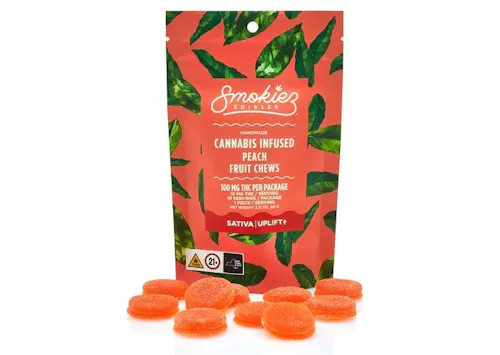 Peach Sativa  100mg THC Fruit Chews-active