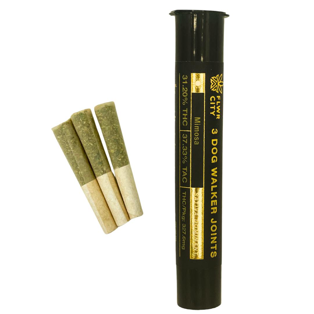 FLWR CITY |  0.35g Dogwalker Pre roll joints 3pk | Mimosa