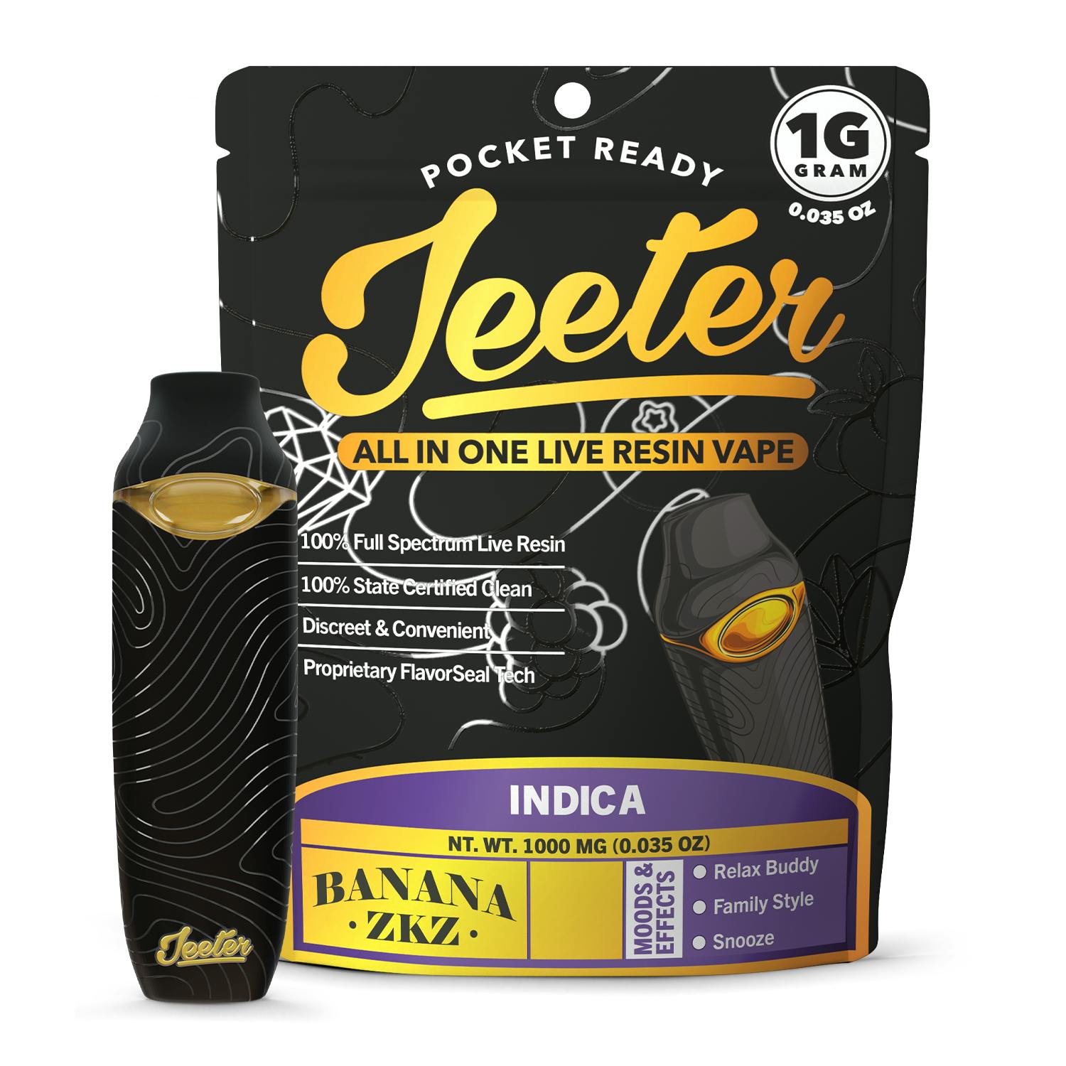 Jeeter Banana ZKZ Live Resin Disposable Vape Rec - Exclusive