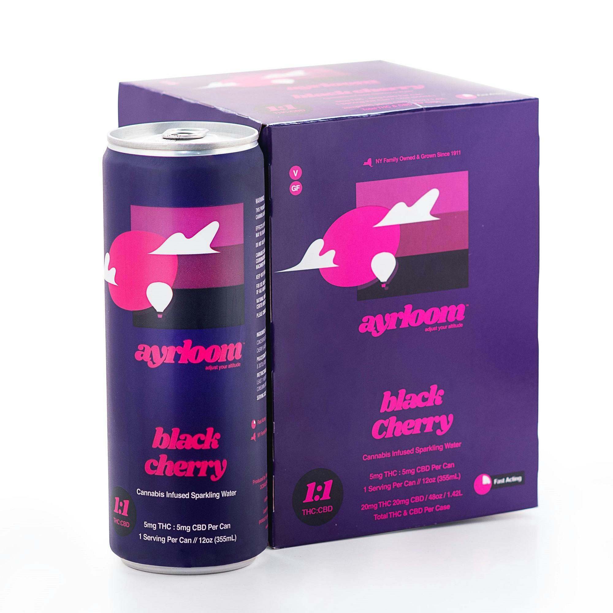 Ayrloom | Black Cherry 12oz 4pack | 5mg