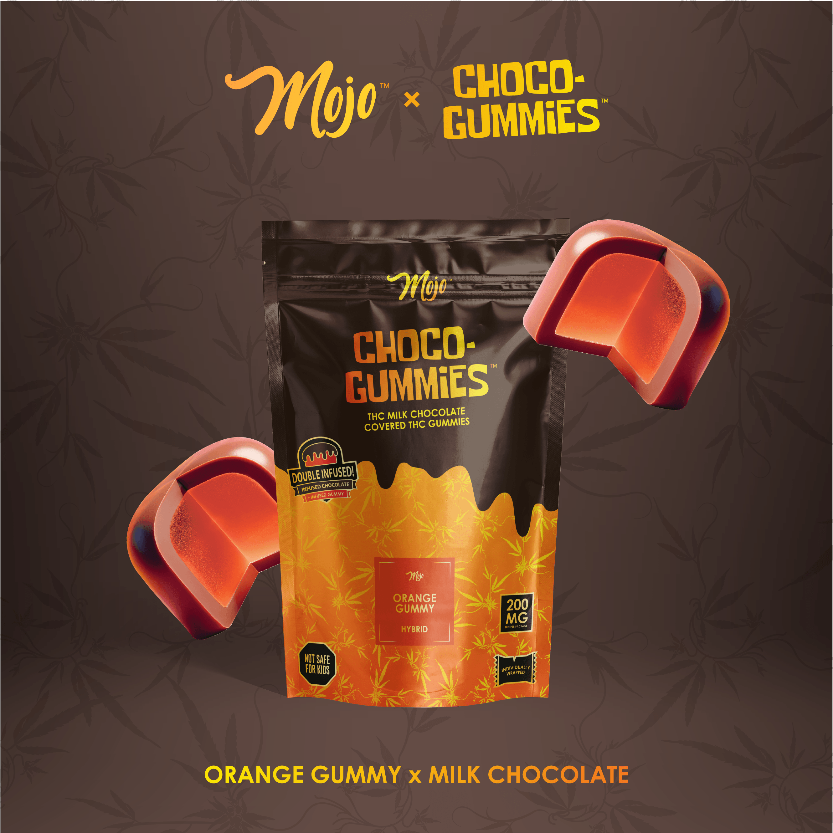 Mojo Choco-Gummies 200mg Milk Chocolate Orange | Outpost (Crystal Falls)