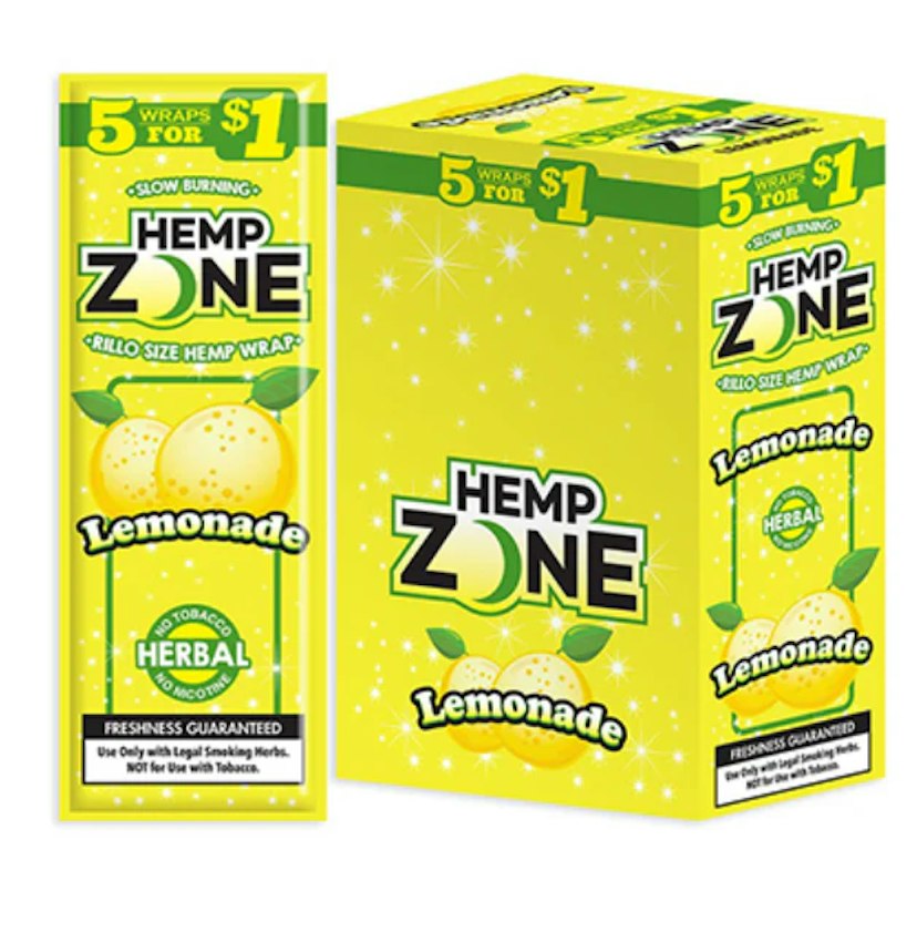 Hemp Zone Hemp Wraps 5pk  (Lemonade)