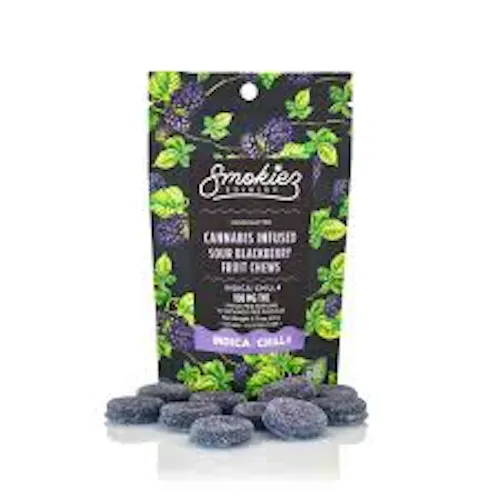 Smokiez: Sour Blackberry – Fruit Chews 10pk 500mg-1