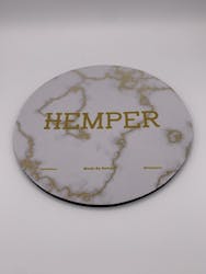 HEMPER 8" Shock Absorbent Glass Pad Luxe White Marble