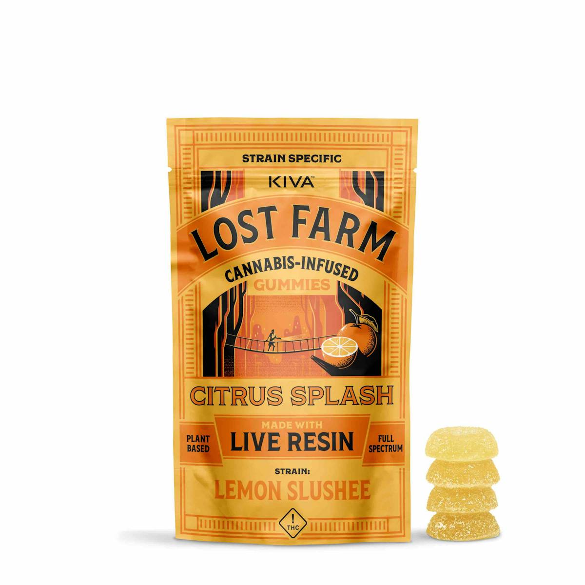 image of Lost Farm Lemon Slushee Citrus Splash Live Resin Gummies