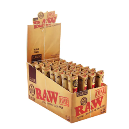 RAW Classic Pre-Rolled Cones 1 1/4 Size 6pk-active