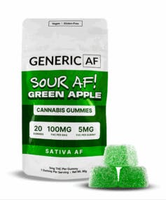 Generic AF | Gummy | Green Apple | 100mg 20pk-1