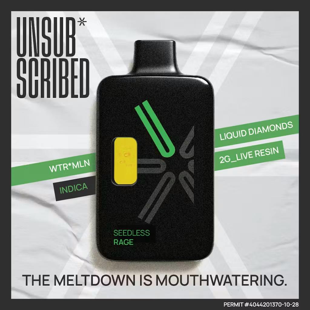 Unsubscribed - 2g Liquid Diamond & Live Resin Disposable - Seedless Rage