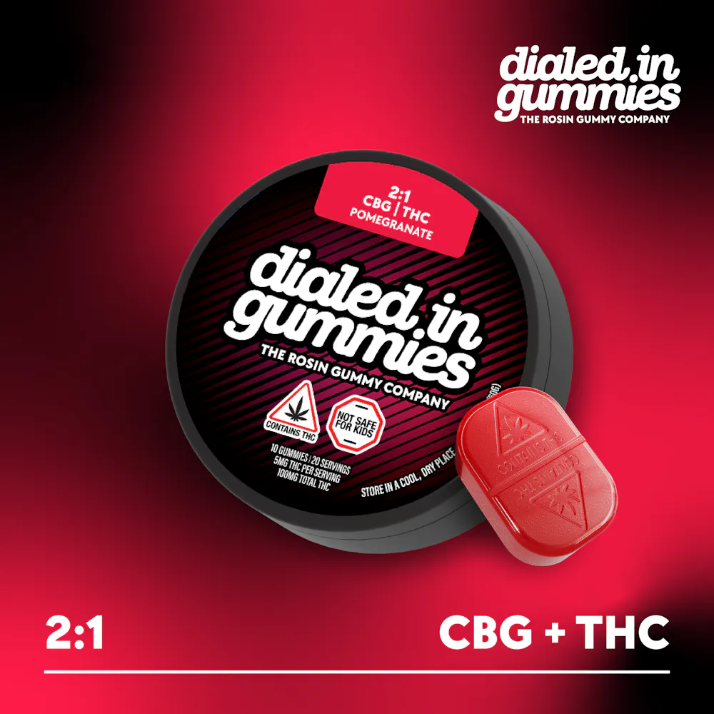 Product 100mg - Pomegranate 2:1  - Rosin Gummies (10pk)