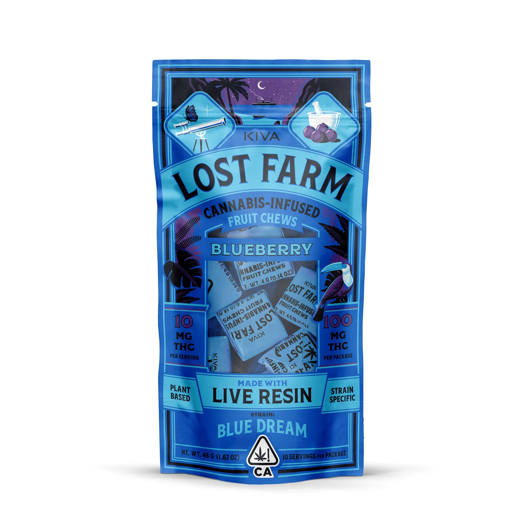 Kiva Lost Farm Fruit Chews - Blue Dream x Blueberry 100mg at