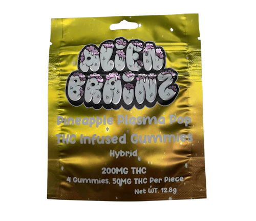 Alien Brainz - 200mg Gummies - Pineapple Plasma Pop