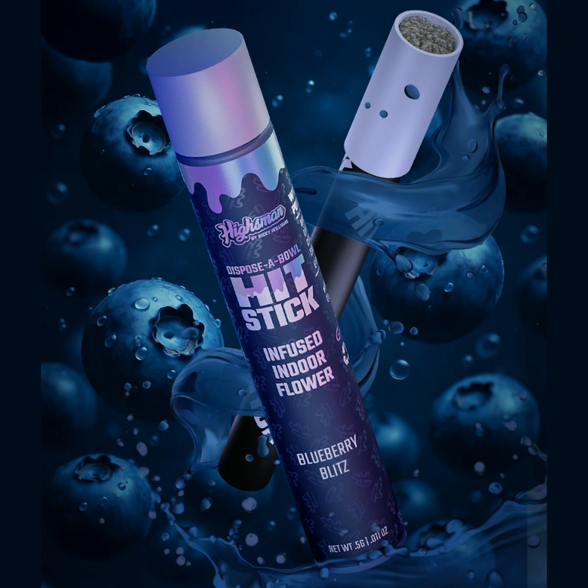 Photo of Highsman Hit Stick l Blueberry Blitz Infused Flower Disposa-Bowl 1pk l .5g