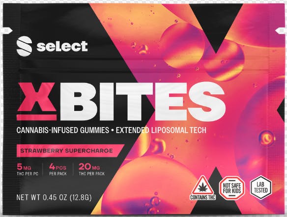 Select Strawberry Supercharge X Bites 200mg 4pk