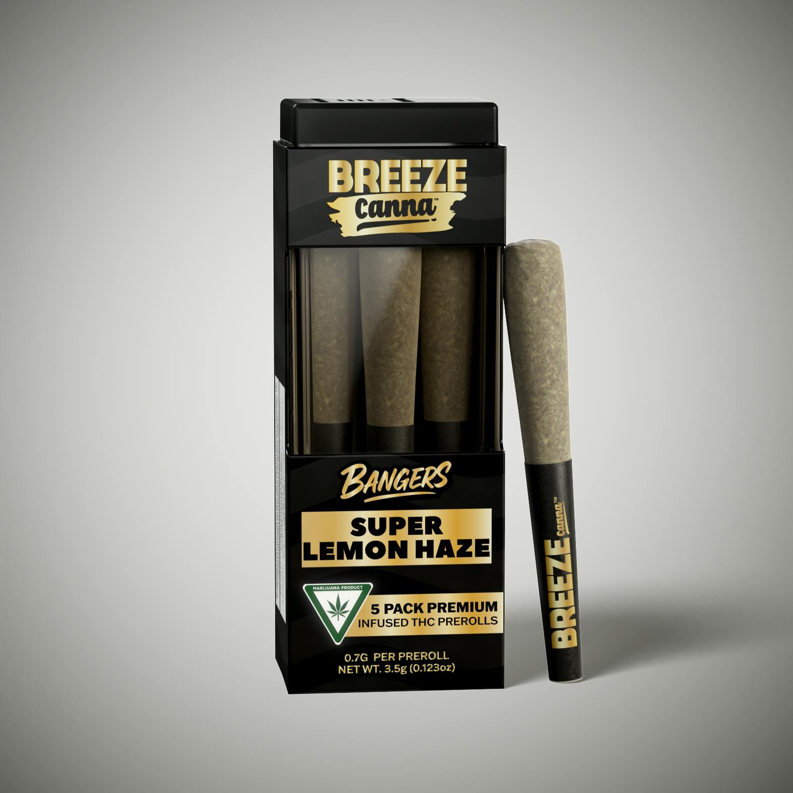 Breeze - 5-Pack .7g Live Resin Infused Prerolls - Super Lemon Haze (S)