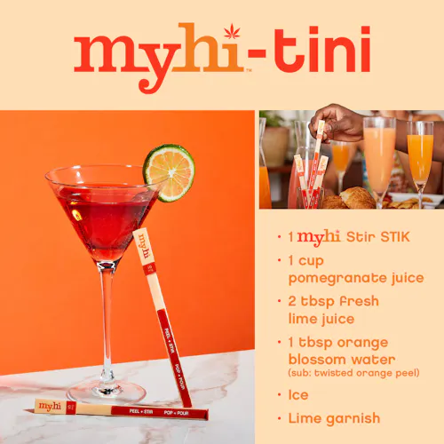 MyHi | Lively Lemon | THC Infused Drink Mix | 10mg Stir Sticks | 3pk-3