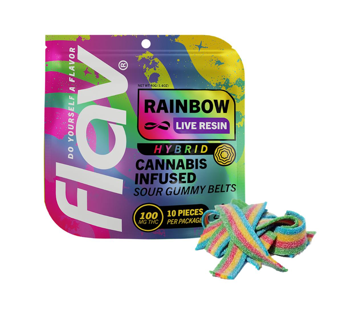 Photo of Flav | Rainbow | Live Resin Sour Gummy Belts