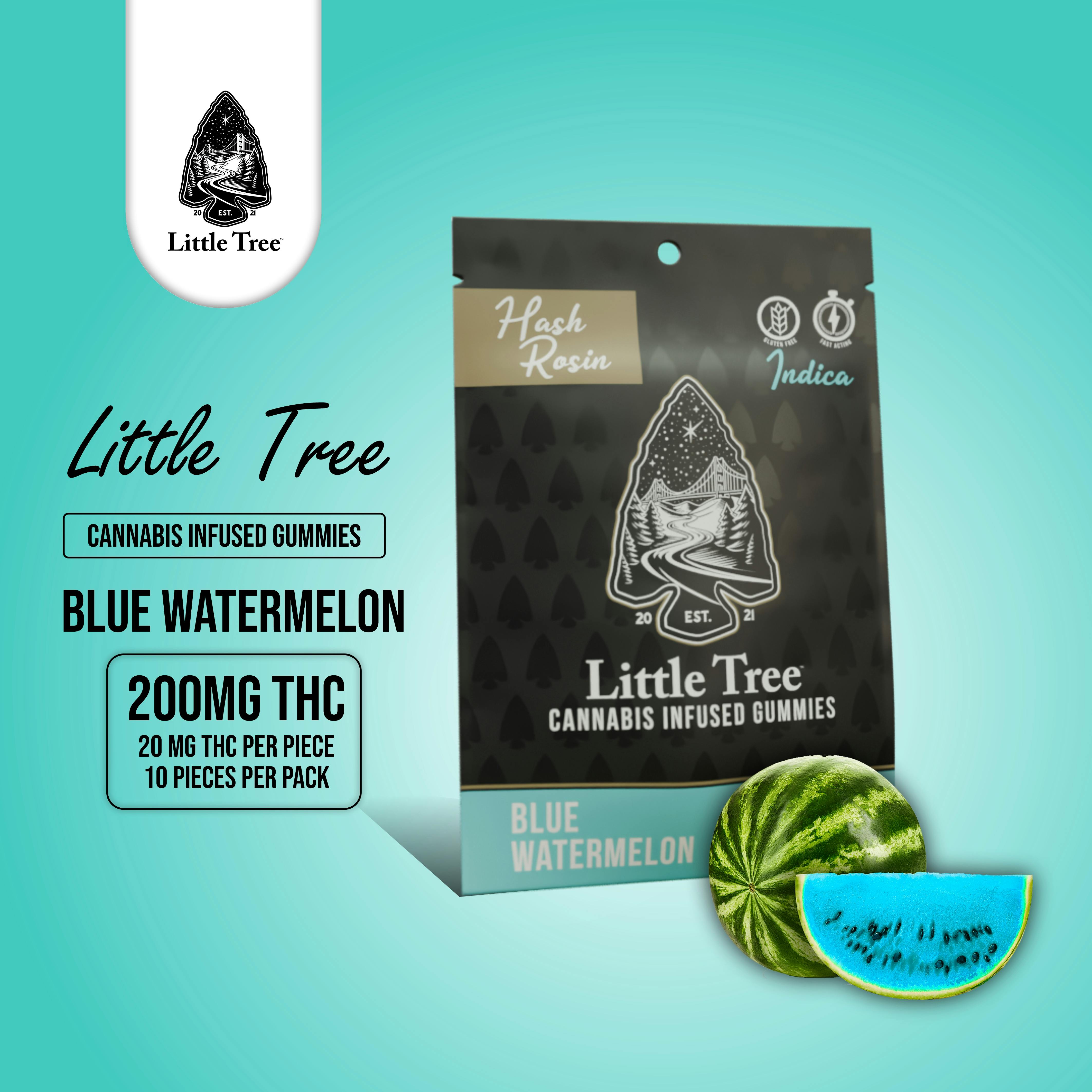 Product: Little Tree | Blue Watermelon | Infused Rosin Gummies | 200mg | Indica