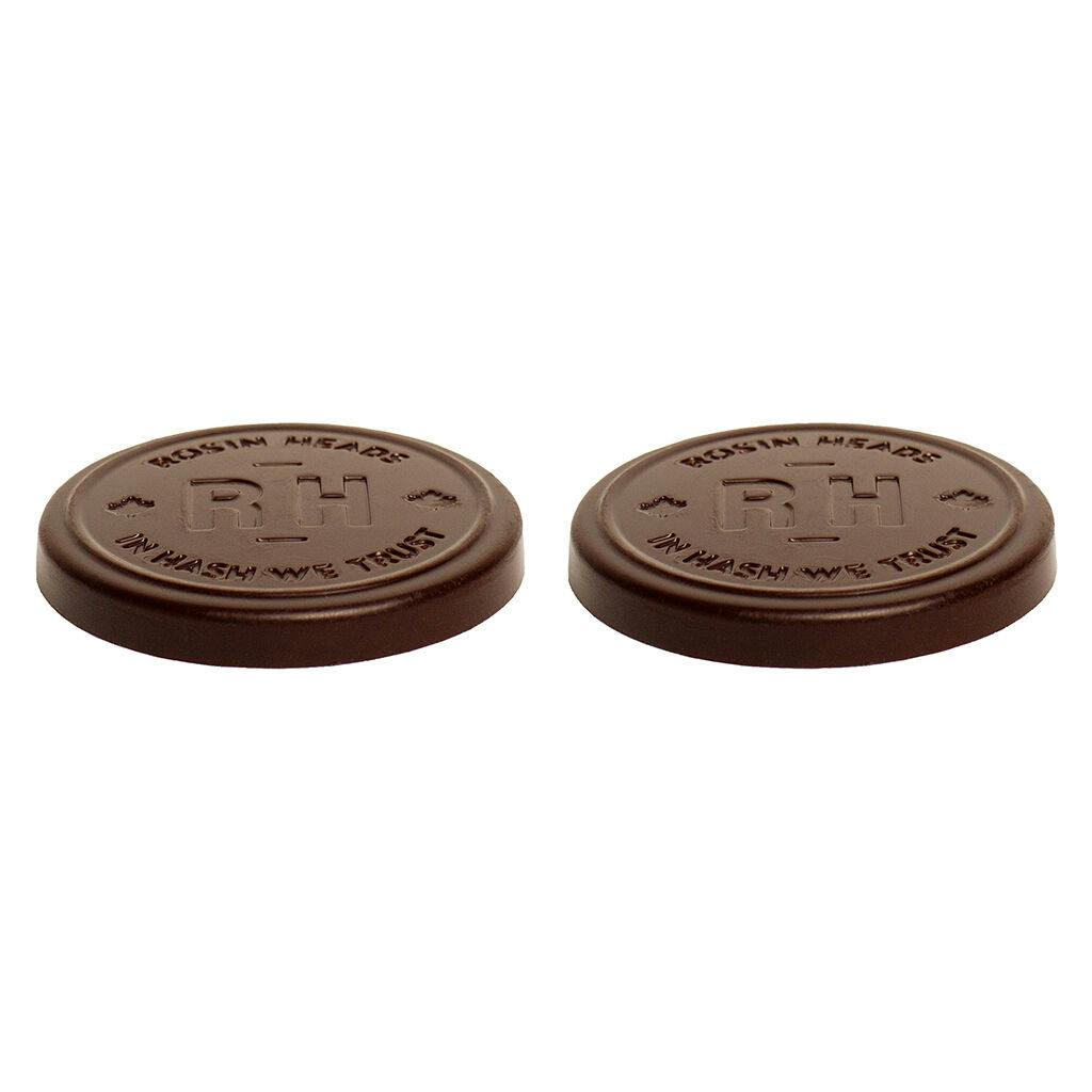 Edibles | Rosin Heads - Hash Rosin Coins - 40% Origin Milk Chocolate - Hybrid - 2 Pack