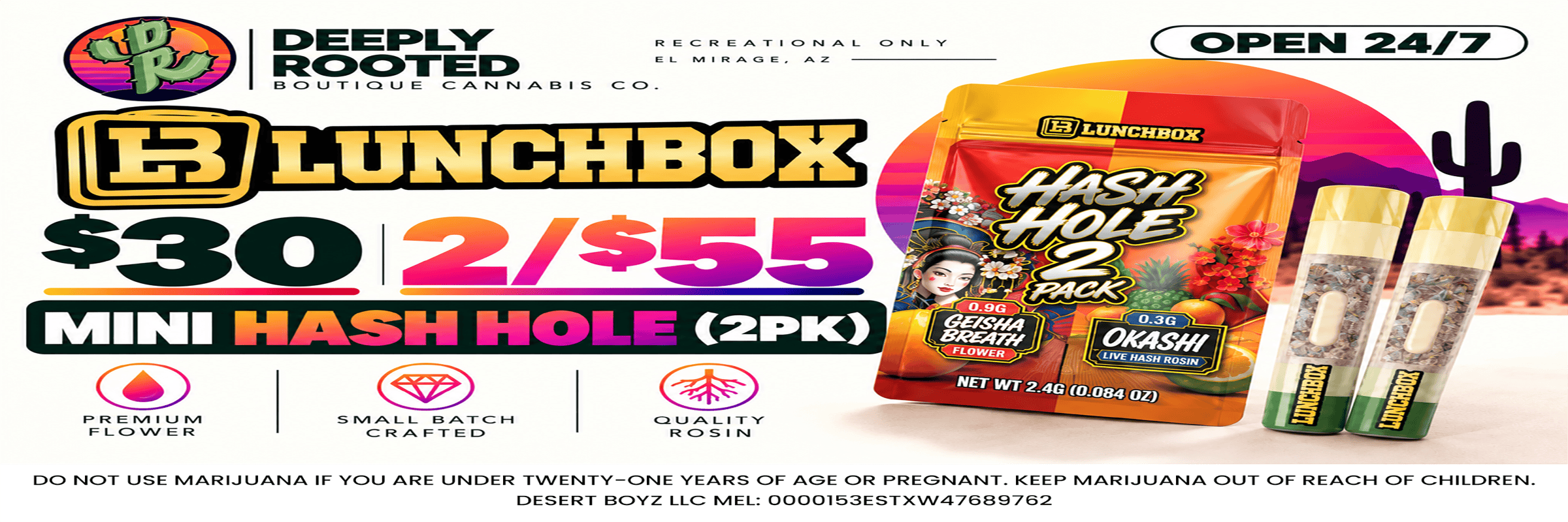 $30 | 2/$55 | Mini Hash Hole(2PK) | Lunchbox
