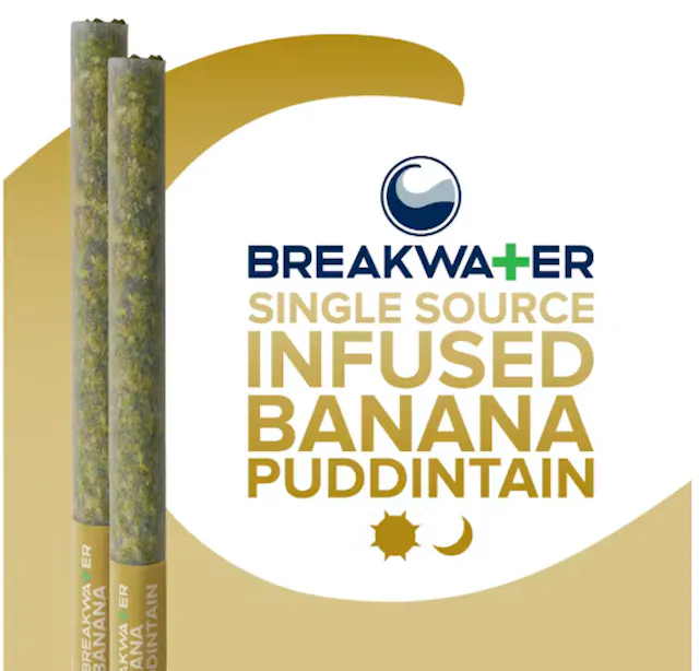 Breakwater Infused Pre-Roll Pack Banana Puddintain x Banana Pudditain 2pk/1g (hybrid, infused pre roll packs)