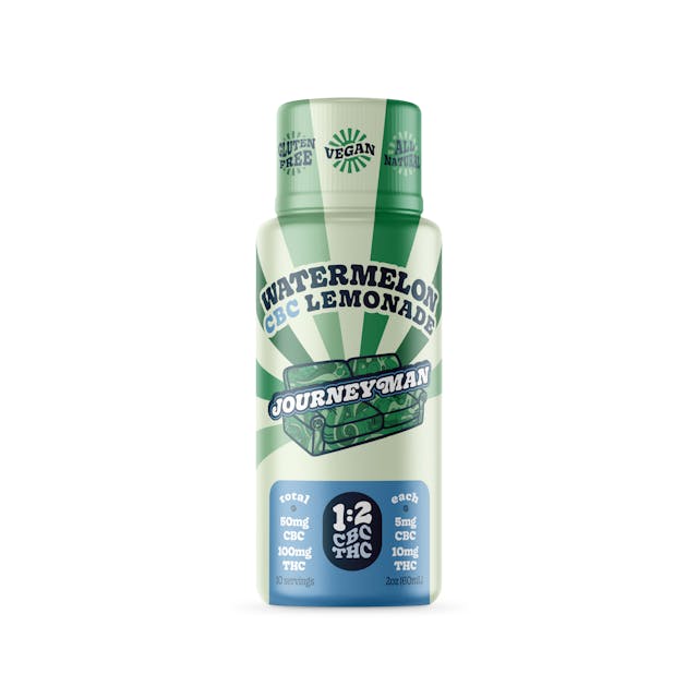 Refreshing watermelon blended with our reefer packed lemonade  –  bursting with fruity sweetness and tangy tartness that will keep you coming back for more.

Vegan, Gluten Free and All-Natural · Made from scratch in-house with a recipe that complements the cannabis

50mg CBC/100mg THC · 2oz bottle
10 capfuls, 5mg CBC/10mg THC per capful