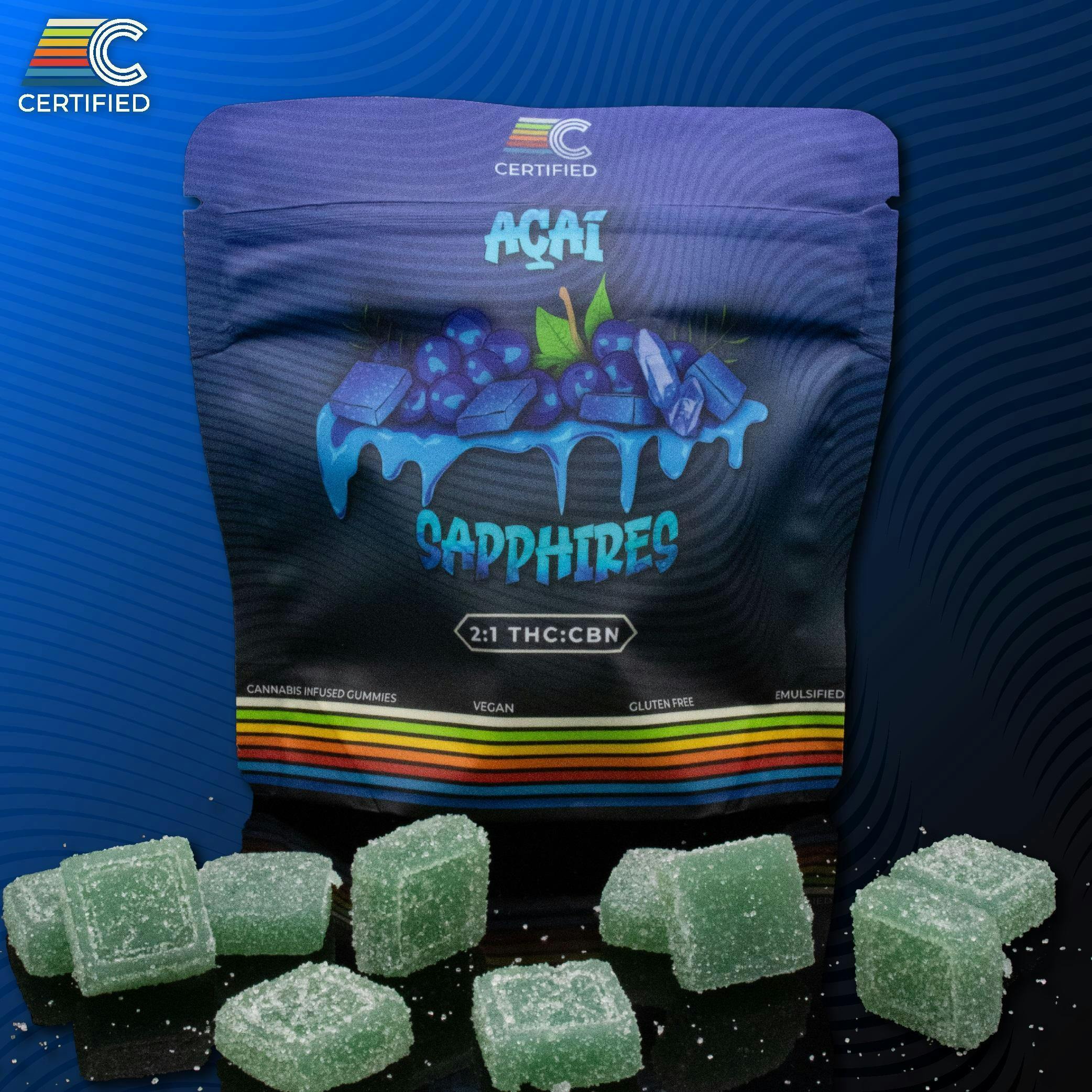 2:1 CBN Acai Sapphires | 10pk | Piqua - OCC