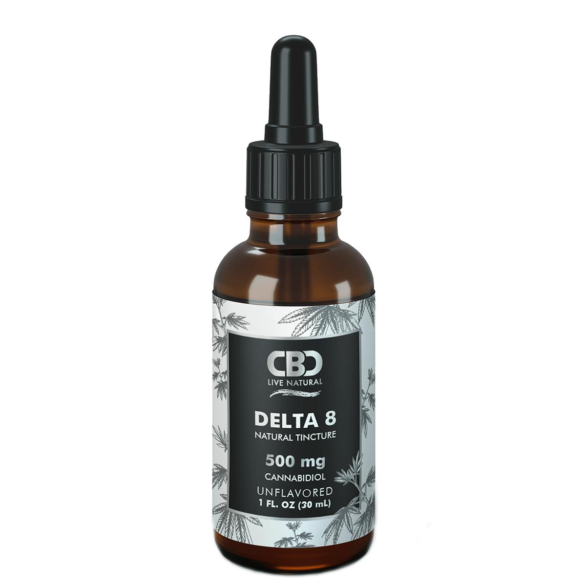 CBD Live Natural - Delta 8 Natural Unflavored CBD Tincture - 500mg 1oz