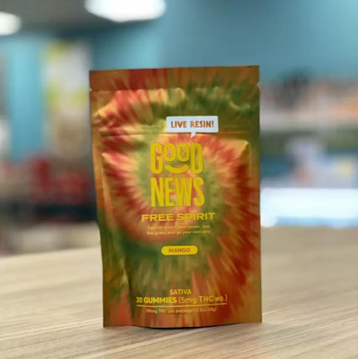 Photo of Free Spirit Mango Live Resin Gummies 100mg 20pk