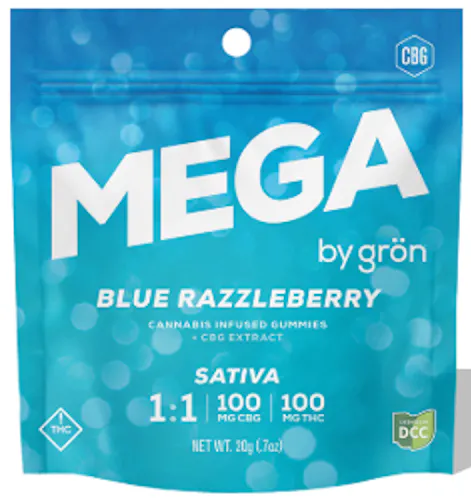 Blue Razzleberry | Mega Pearls | 50mg Gummies | 10ct-1