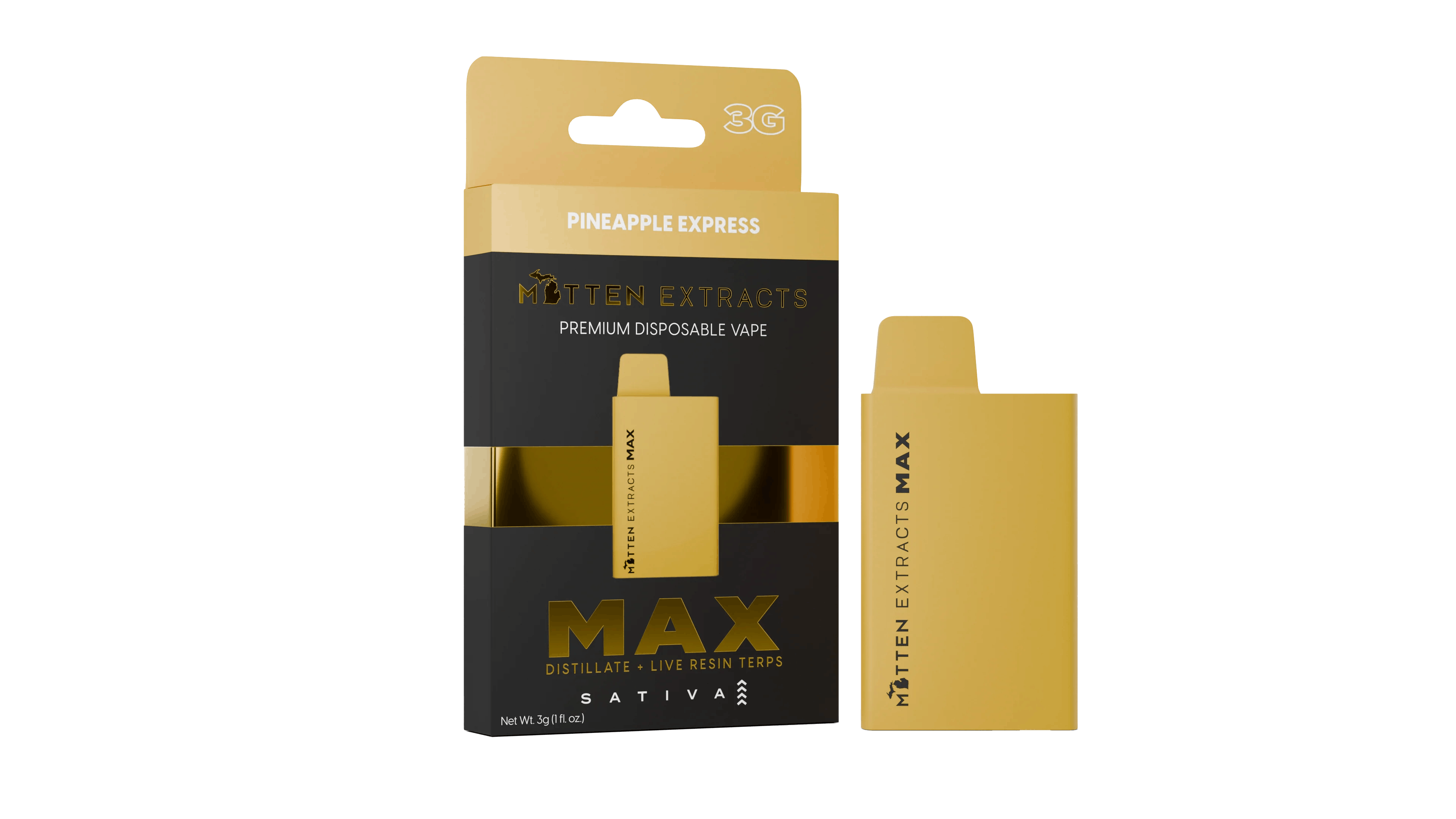 MITTEN EXTRACTS | PINEAPPLE EXPRESS | PLUS DISPOSABLE MAX SATIVA