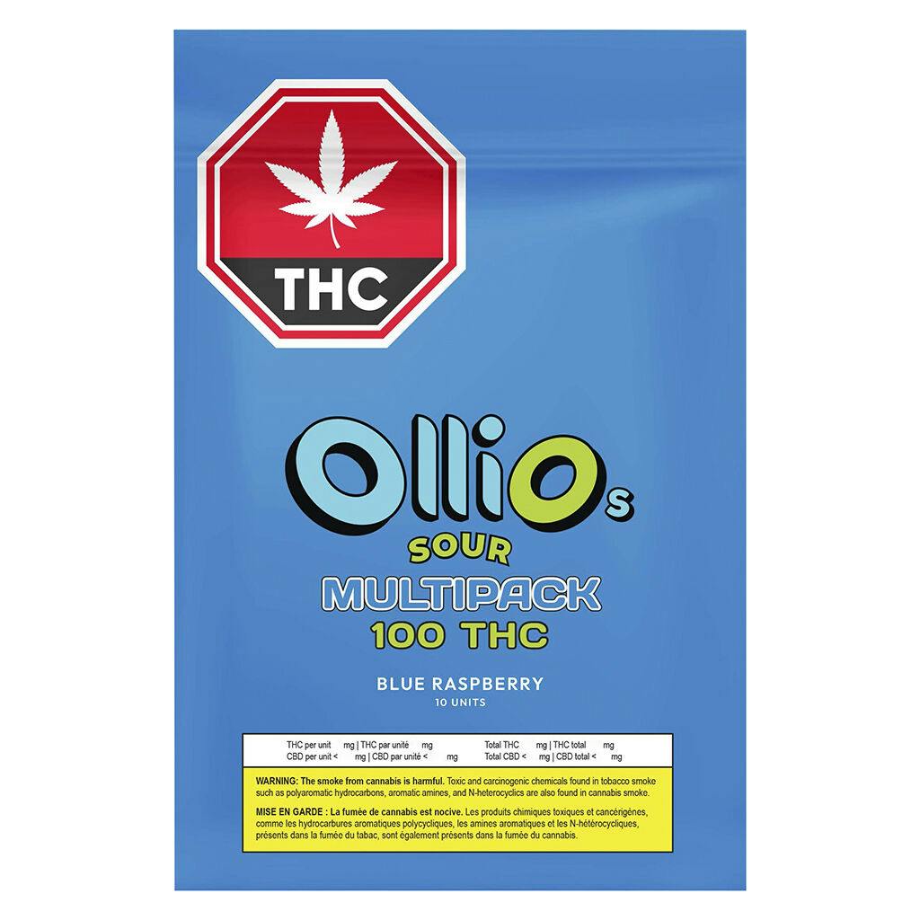 Olli O's - 100 THC Multipack Blue Raspberry Gummies - 10x1 Pack ...