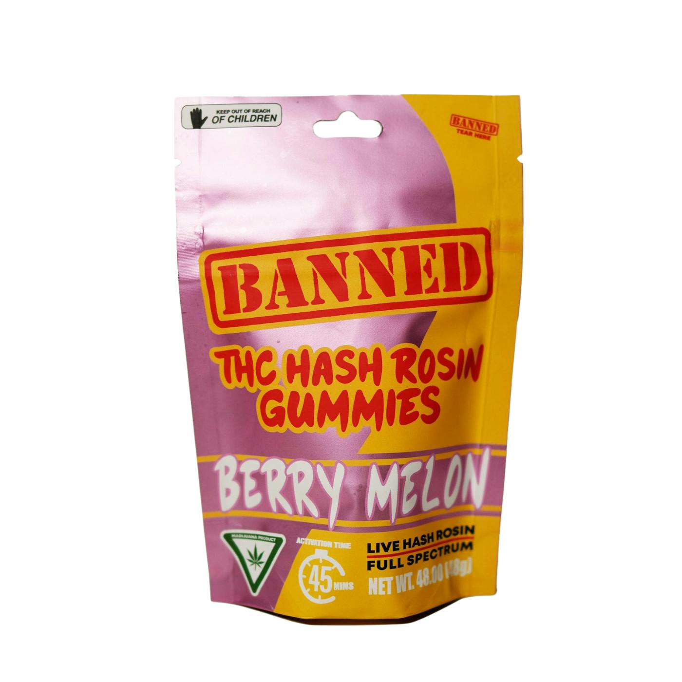 Banned - Berry Melon Hash Rosin Gummies 200mg