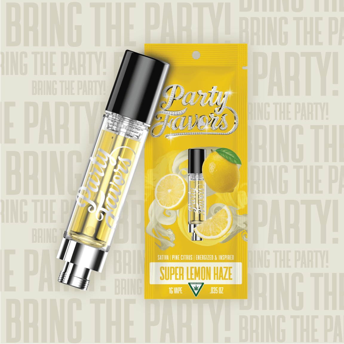 Product: Party Favors | Super Lemon Haze Distillate Cartridge | 1g