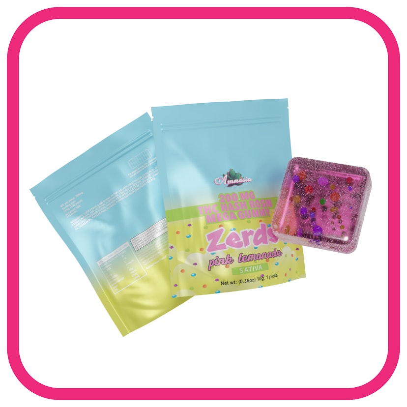 Zerds | 200mg Hash Rosin Single Gummy | Pink Lemonade
