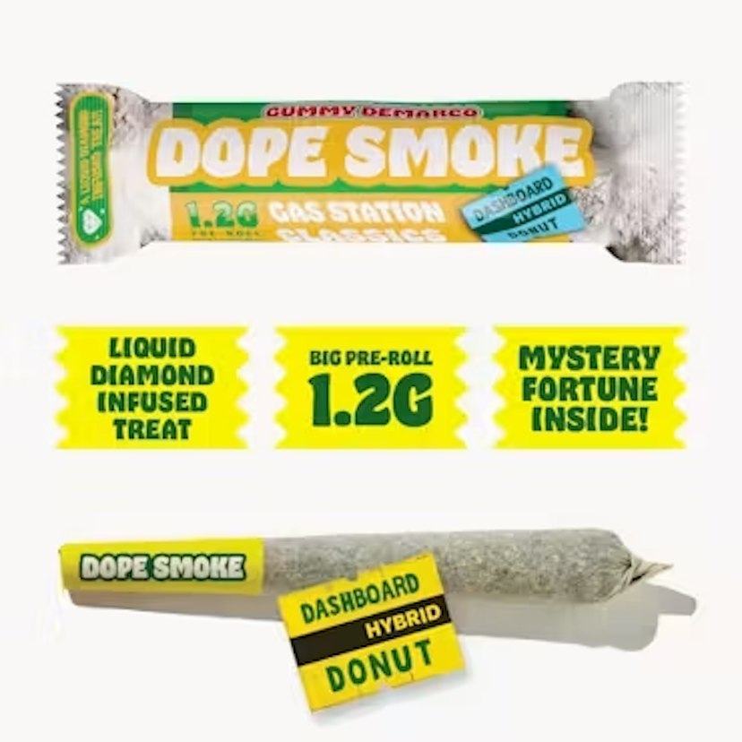 Dope Smokes Gas Station 1.2g Infused Liquid Diamond Preroll Dashboard Donut