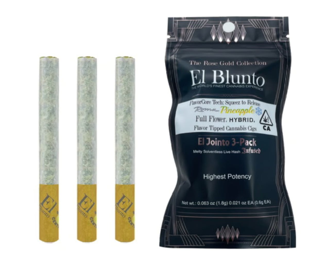 Photo of Roma Pineapple Ice Hash Infused .6g 3 Pack Pre-Roll El Jointo Flavor Core