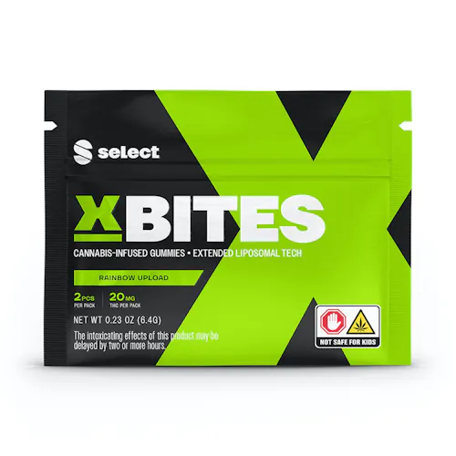 Rainbow Upload XBites 2pk (50mg THC each)-active