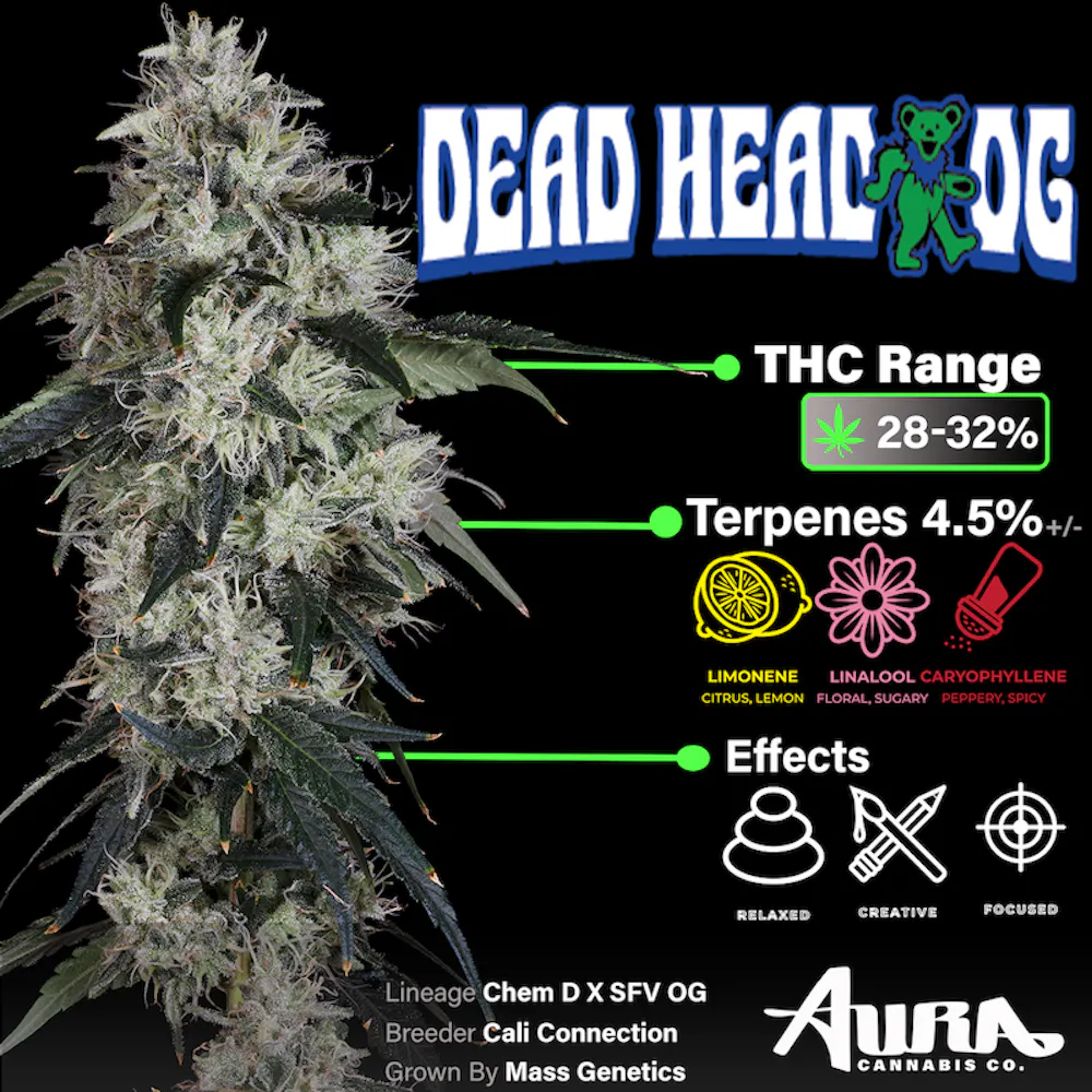 Product Aura Cannabis Co. - Dead Head OG Flower (3.5g)
