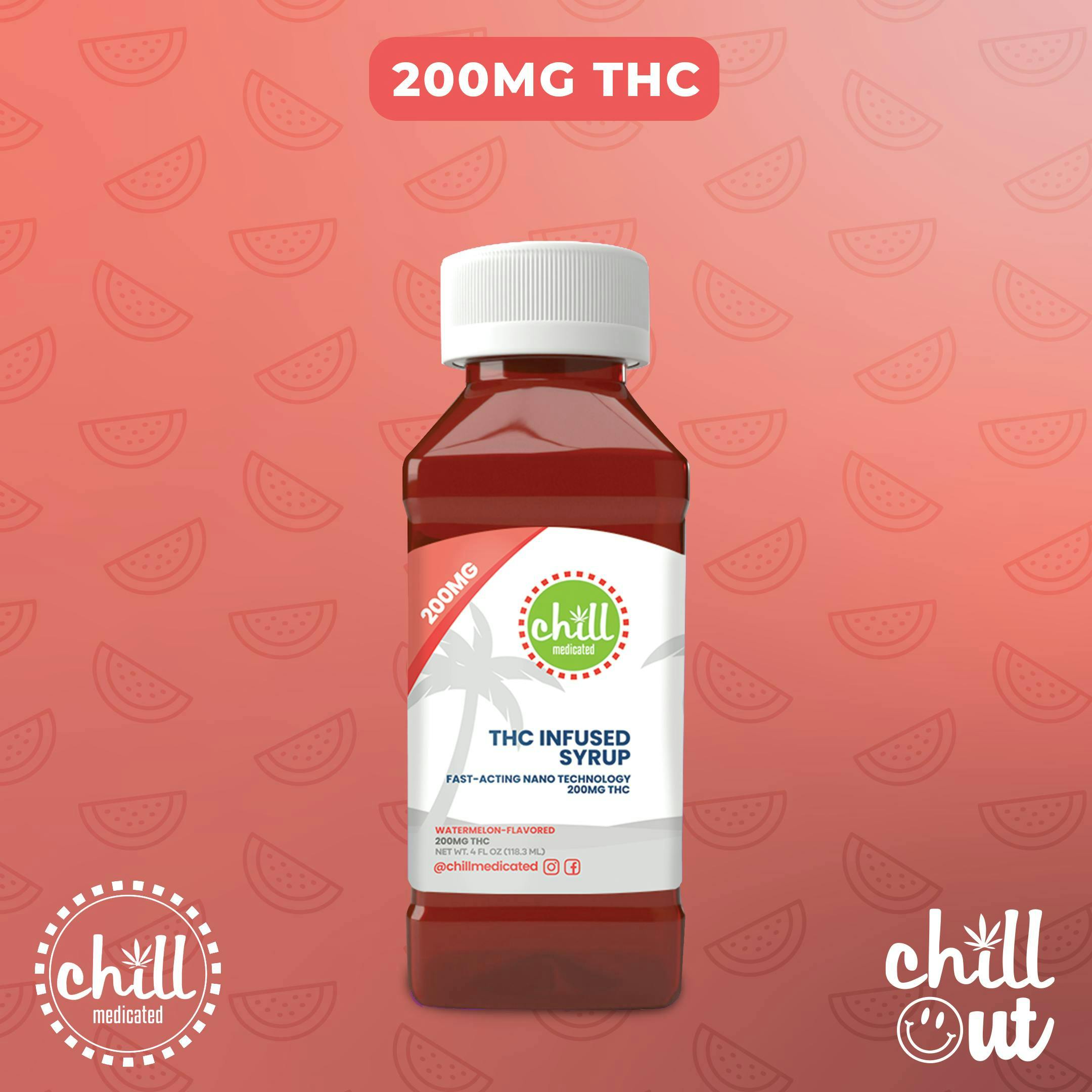 Chill Medicated CHILL MEDICATED | WATERMELON | SYRUP | 200MG — EDIBLES