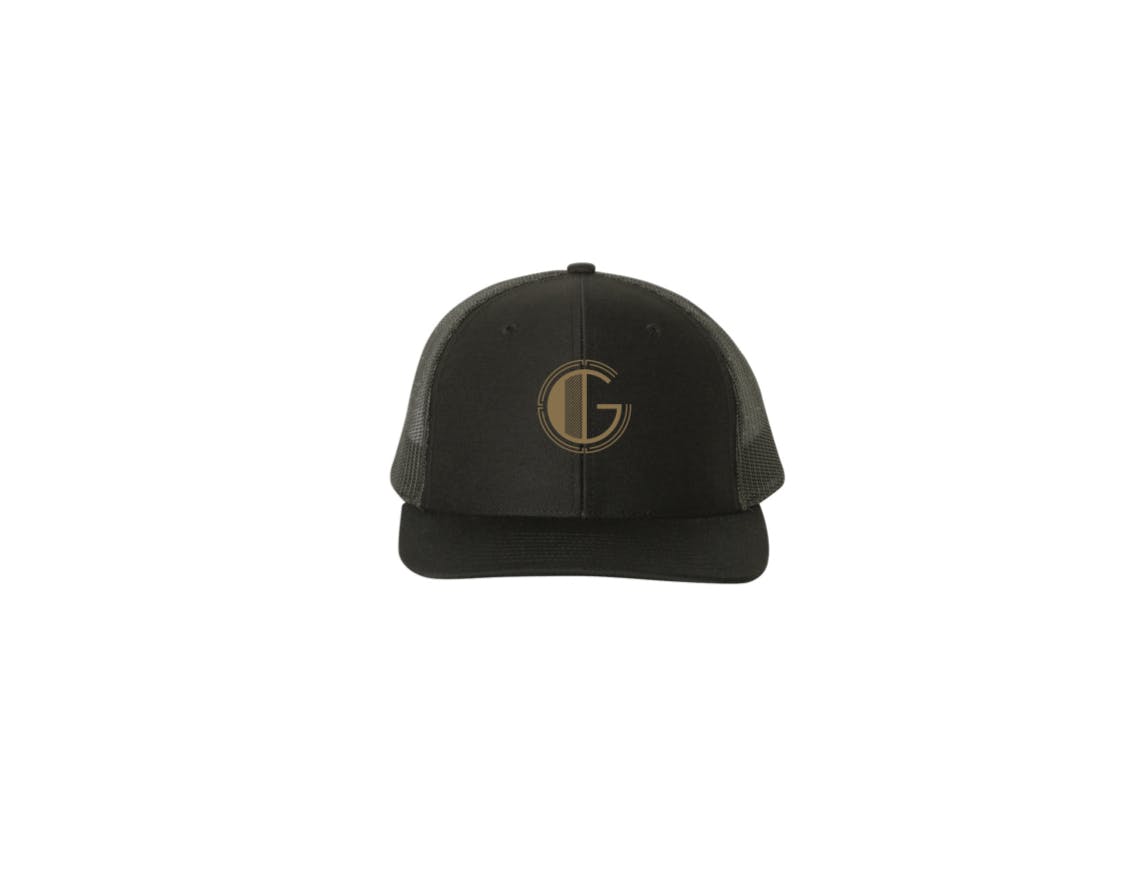 Product: GATSBY MERCH | GATSBY LOGO | BLK & GLD SNAPBACK | TRUCKER CAP
