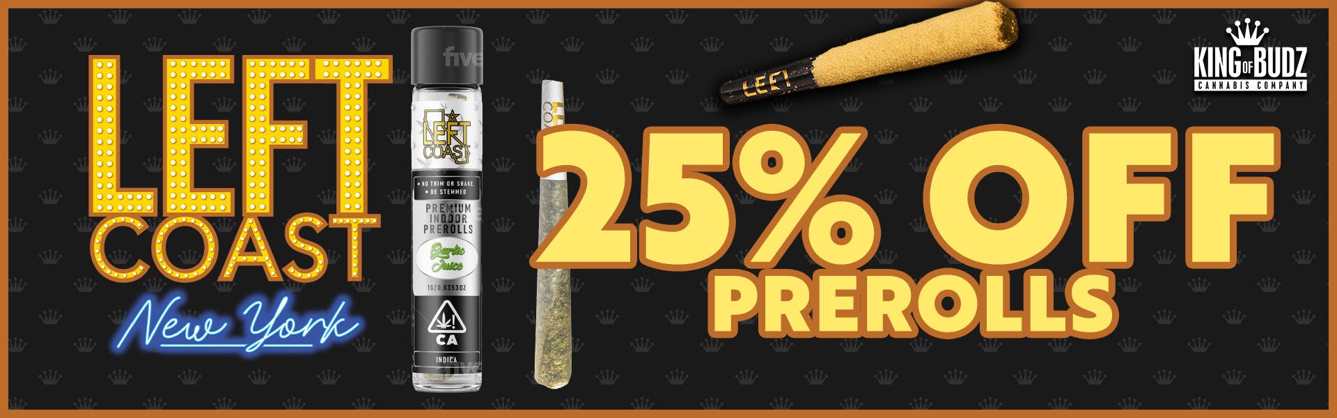 Left Coast Prerolls 25 Percent OFF