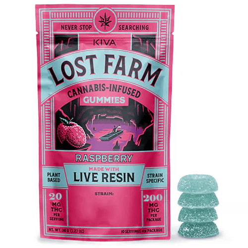 Lost Farms - 200mg Live Resin Gummies - Raspberry (Ice Cream Cake)